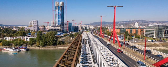 Újabb szakaszához érkezett a Déli összekötő vasúti Duna-híd építése
